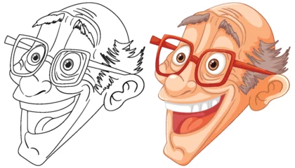 Foto op Plexiglas Vector illustration of a happy, bespectacled man © GraphicsRF