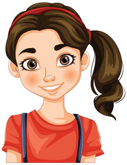 Vector illustration of a smiling young girl - 776840782