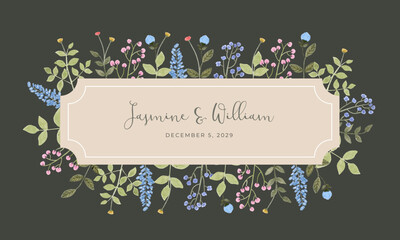 cute wildflower watercolor frame