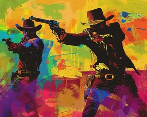Wild West showdown captured in Pop Art