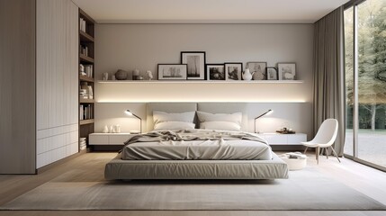 furniture blurred bedroom interior design