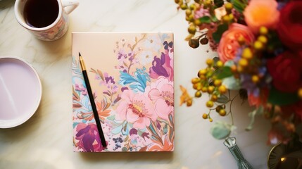 paintbrush notepad pink