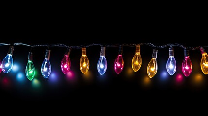 bulbs christmas lights isolated