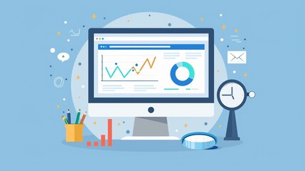 Monitor your websites performance using tools like Google Analytics and Google Search Console to track key metrics such as traffic, rankings, and conversions ,high resolution - obrazy, fototapety, plakaty