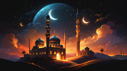 Ramadan concept illustration - obrazy, fototapety, plakaty