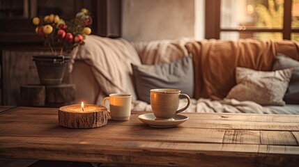 Fototapeta na wymiar wood blurred interior home coffee table
