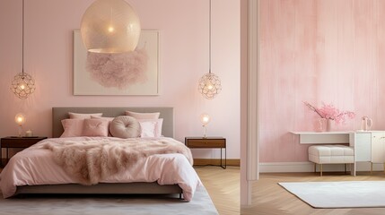 Fototapeta na wymiar walls blurred pink interior design