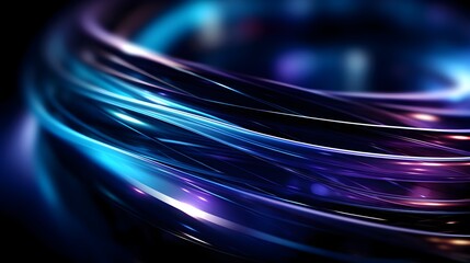 Futuristic Fiber Optic Cables Transferring Abstract Digital Data in Vibrant Tech Background