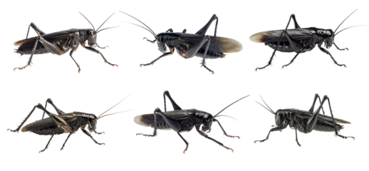 Collection of crickets isolated on transparent  background.