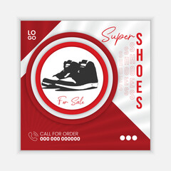 Super Shoes For Sale Social Media Post Design Template or Web Banner Design