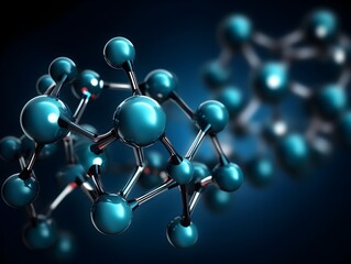 Molecular Structure Panoramic Banner with Futuristic Nanotechnology Backdrop