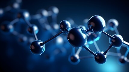 Molecular Structure in Vibrant Abstract Design Futuristic Panoramic Banner of Nanotechnology Graphene Atoms