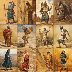 Beautiful Mosaic Artwork Featuring Biblical Prophets and Kings of Israel and Judah