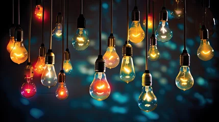 Foto op Plexiglas bright light bulbs idea © vectorwin