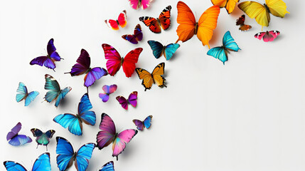 Rare Disease Day concept with colorful butterflies isolated