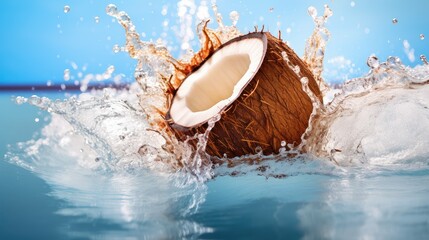 energy splash coconut background - obrazy, fototapety, plakaty