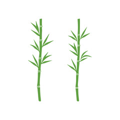 Fototapeta na wymiar Bamboo leaves icon over white background, silhouette style, vector illustration