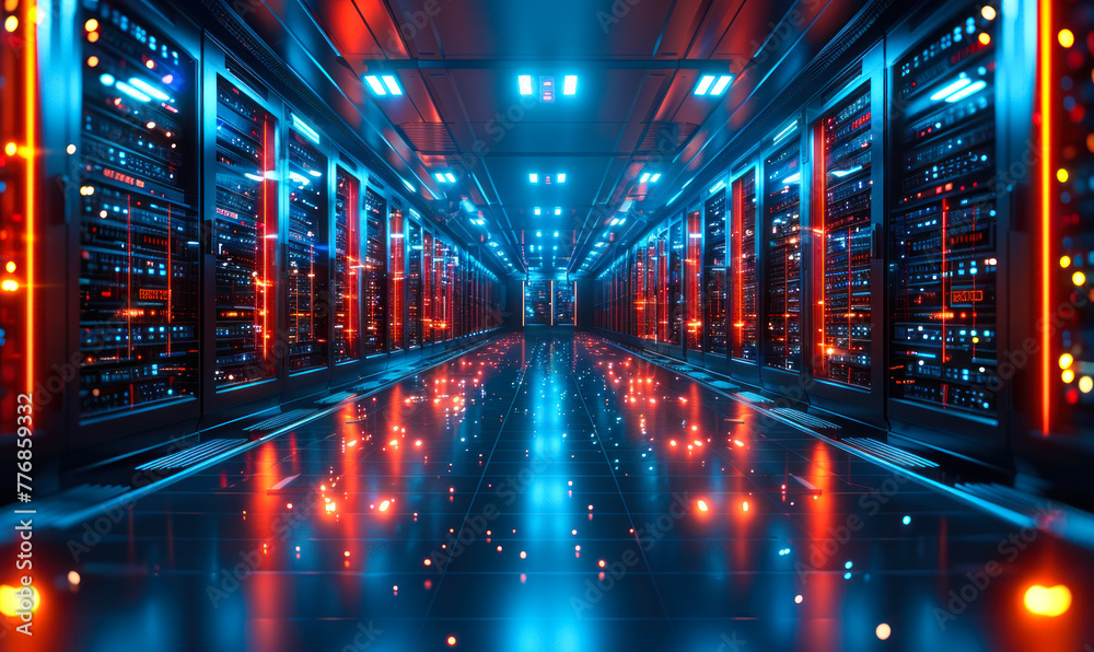 Poster abstract visualization of container orchestration platforms in cybersecurity data centers with netwo