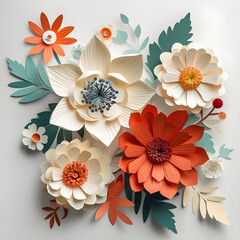  Dynamic Designs with 3D Paper Cutout Flowers
