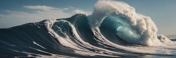 A huge tsunami wave will soon hit the shore - obrazy, fototapety, plakaty