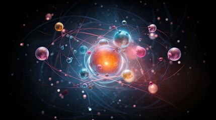 nucleus atom types - obrazy, fototapety, plakaty