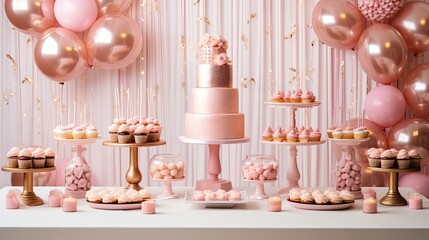 dessert pink and rose gold