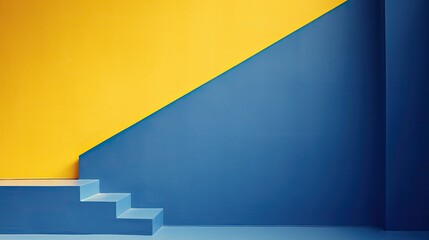 geometric blue and yellow background