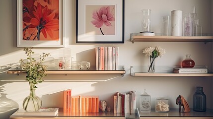 corner acrylic shelves - obrazy, fototapety, plakaty