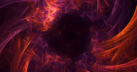 3D rendering abstract multicolored fractal light background with bright center. Its not AI Generatd illustration.