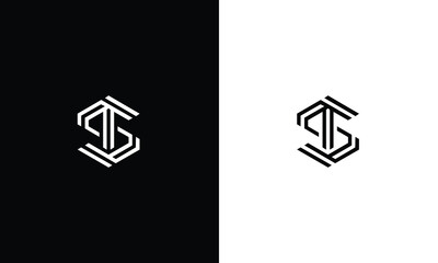 ST Logo Alphabet Design Icon Vector Symbol
