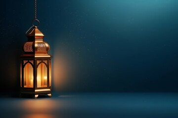 Fototapeta premium Eid mubarak and ramadan kareem greetings with islamic lantern and mosque. Eid al fitr background