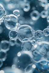 Abstract art of sodium laureth sulfate molecules, highlighting the science of cleanliness , 3d illustrate,, 3d render, ultra clear details,