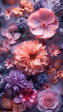 Design a desktop wallpaper with asymmetrical balance, using analogous colors in warm tones like red, orange, and yellow , 3d design, 3d graphic