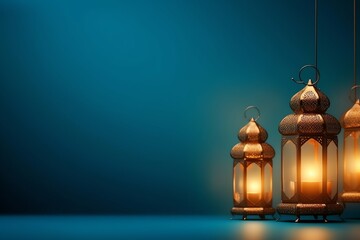 Eid mubarak and ramadan kareem greetings with islamic lantern and mosque. Eid al fitr background