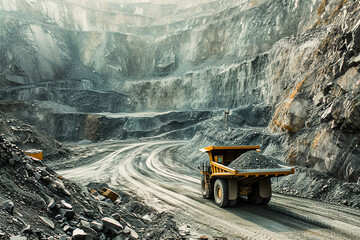 Futuristic mine operation employing cutting-edge technology for efficient and sustainable resource extraction.