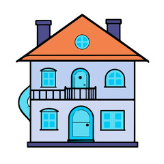doll house Outline color vector icon design illustration
