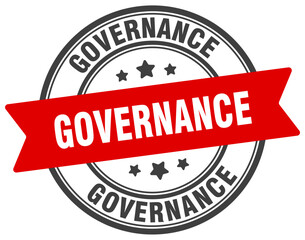 governance stamp. governance label on transparent background. round sign