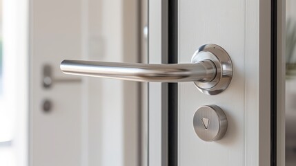 A close-up of a homebase door handle paired with an innovative latch system, showcasing security design ideas that inspire confidence