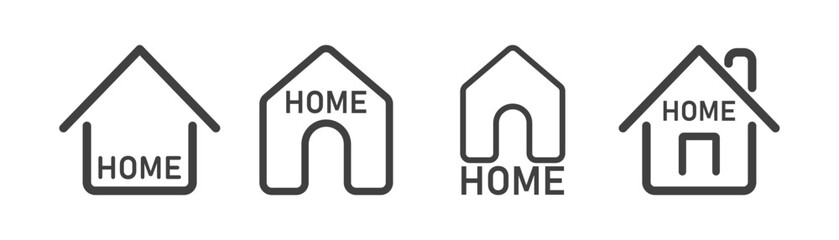 House icon set. Home vector illustration sign