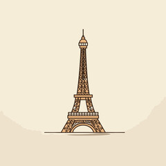 Fototapeta na wymiar Eiffel tower hand-drawn comic illustration. Eiffel tower. Vector doodle style cartoon illustration