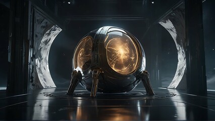 In the most advanced and futuristic chamber on the moon's surface, lies a dazzling fusion of technology and elegance.