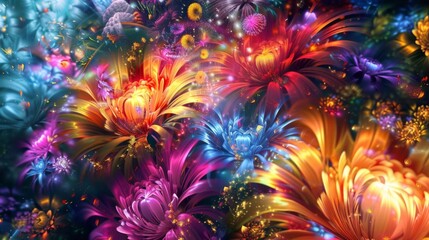 Natures fireworks a dazzling array of colorful flower explosions and extravagant textures.