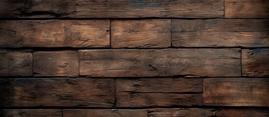 Fototapeta premium Wooden wall with textured surface and visible grains, featuring a bright red fire hydrant attached to it