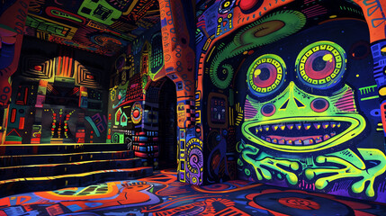 Psychedelic Graffiti Room