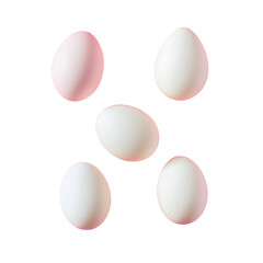Four eggs form a circle on a transparent background
