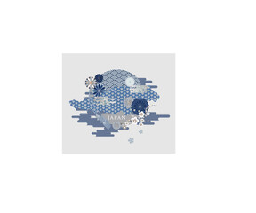 Traditona Japanese style background design.