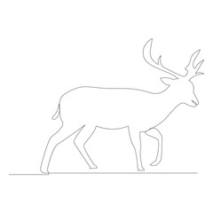 Deer one line art drawing minimalist design vector and illustration