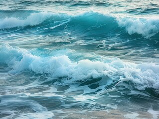 The waves of the ocean during the storm, turquoise color of the water, professional nature photo