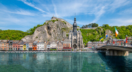 View of the old town of Dinant, Belgium. - obrazy, fototapety, plakaty
