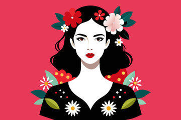 A Creative Fashion Portrait Blossoming with Delicate Patterns